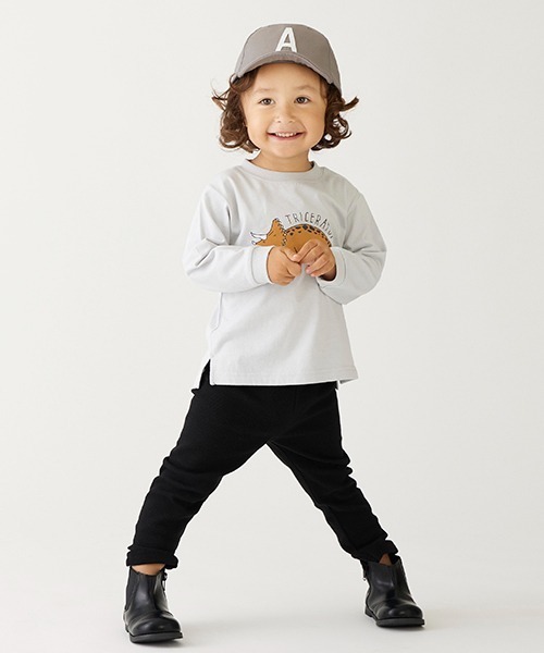 petit main（プティマイン）の「【プティプラ】ＢＯＹＳ長袖Ｔシャツ（Tシャツ/カットソー・キッズ・ライトグレー/レッド/ネイビー/モスグリーン/アイボリー/マルチ/ブルー/トップグレー/オフホワイト/グリーン・120cm/130cm/110cm/100cm/80ｃｍ/90cm）」の18枚目の写真