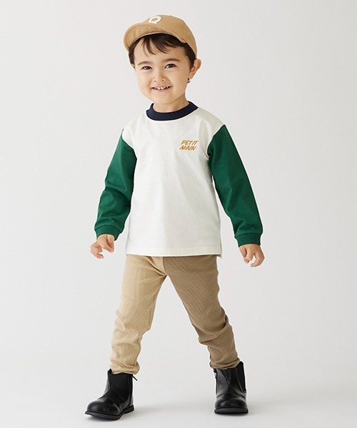 petit main（プティマイン）の「【プティプラ】ＢＯＹＳ長袖Ｔシャツ（Tシャツ/カットソー・キッズ・ライトグレー/レッド/ネイビー/モスグリーン/アイボリー/マルチ/ブルー/トップグレー/オフホワイト/グリーン・120cm/130cm/110cm/100cm/80ｃｍ/90cm）」の20枚目の写真
