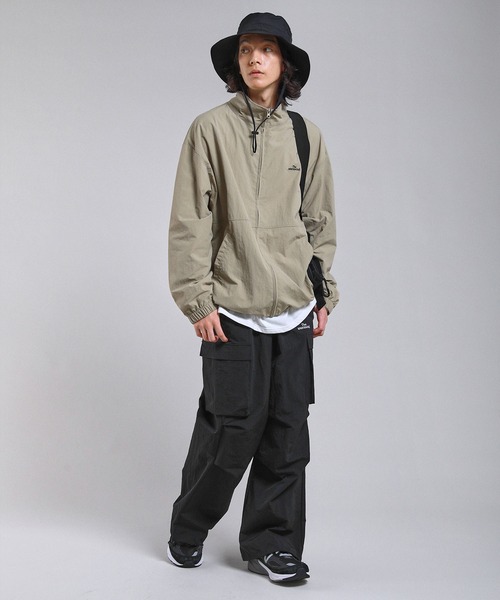 セール】【セットアップ対応】刺繍ロゴワッシャーナイロンジップアップ