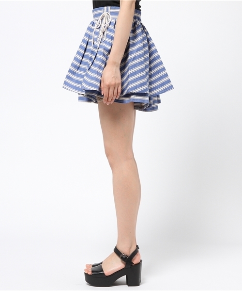 WEGO（ウィゴー）の「WEGO/レースアップペプラムキュロット（その他パンツ・レディース・ブラック系その他/ブルー系その他・FREE）」の4枚目の写真