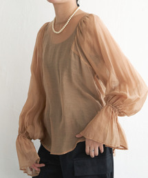 袖フレアブラウス