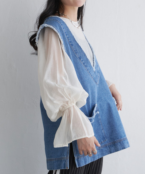 VENCEEXCHANGE（ヴァンスエクスチェンジ）の「袖フレアブラウス（シャツ/ブラウス・レディース・ホワイト/ブラック/ベージュ・M）」の6枚目の写真