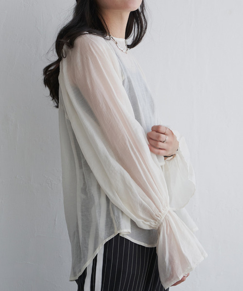 VENCEEXCHANGE（ヴァンスエクスチェンジ）の「袖フレアブラウス（シャツ/ブラウス・レディース・ホワイト/ブラック/ベージュ・M）」の10枚目の写真