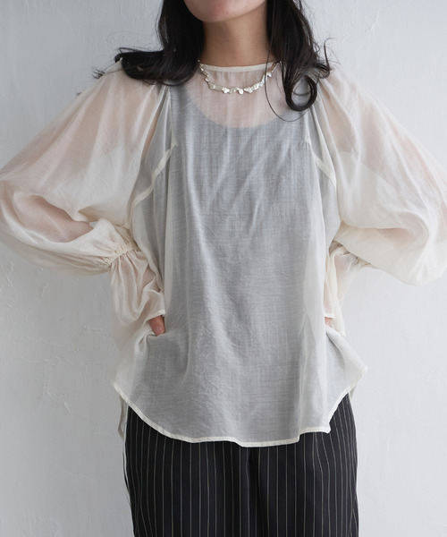 VENCEEXCHANGE（ヴァンスエクスチェンジ）の「袖フレアブラウス（シャツ/ブラウス・レディース・ホワイト/ブラック/ベージュ・M）」の12枚目の写真