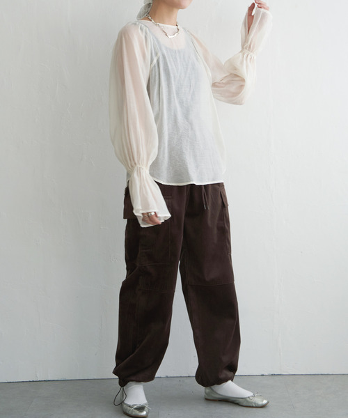 VENCEEXCHANGE（ヴァンスエクスチェンジ）の「袖フレアブラウス（シャツ/ブラウス・レディース・ホワイト/ブラック/ベージュ・M）」の18枚目の写真