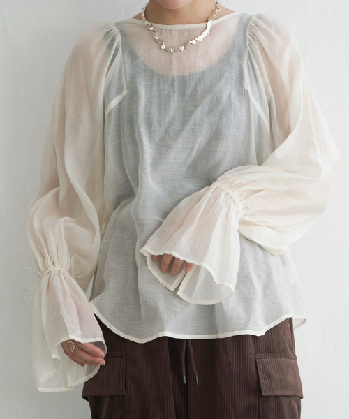 VENCEEXCHANGE（ヴァンスエクスチェンジ）の「袖フレアブラウス（シャツ/ブラウス・レディース・ホワイト/ブラック/ベージュ・M）」の13枚目の写真