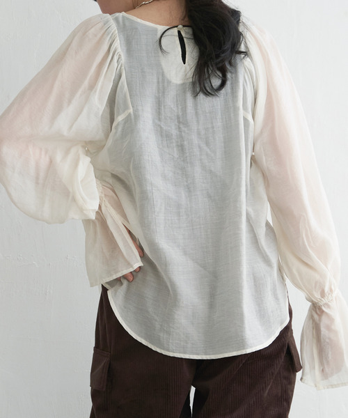 khadi and co vence frill blouse ホワイト frill blouse - White