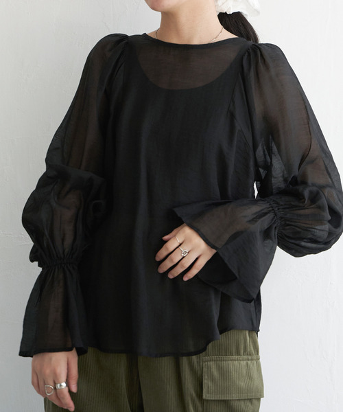 VENCEEXCHANGE（ヴァンスエクスチェンジ）の「袖フレアブラウス（シャツ/ブラウス・レディース・ホワイト/ブラック/ベージュ・M）」の20枚目の写真