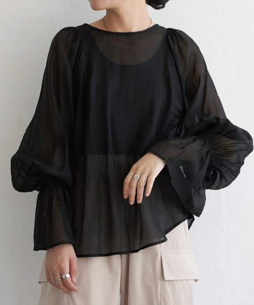 VENCEEXCHANGE（ヴァンスエクスチェンジ）の「袖フレアブラウス（シャツ/ブラウス・レディース・ホワイト/ブラック/ベージュ・M）」の22枚目の写真