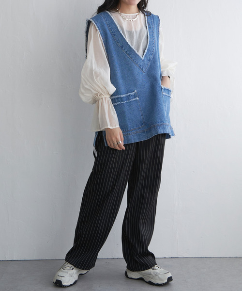 VENCEEXCHANGE（ヴァンスエクスチェンジ）の「袖フレアブラウス（シャツ/ブラウス・レディース・ホワイト/ブラック/ベージュ・M）」の8枚目の写真