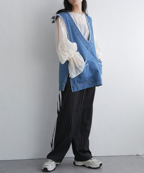 VENCEEXCHANGE（ヴァンスエクスチェンジ）の「袖フレアブラウス（シャツ/ブラウス・レディース・ホワイト/ブラック/ベージュ・M）」の9枚目の写真