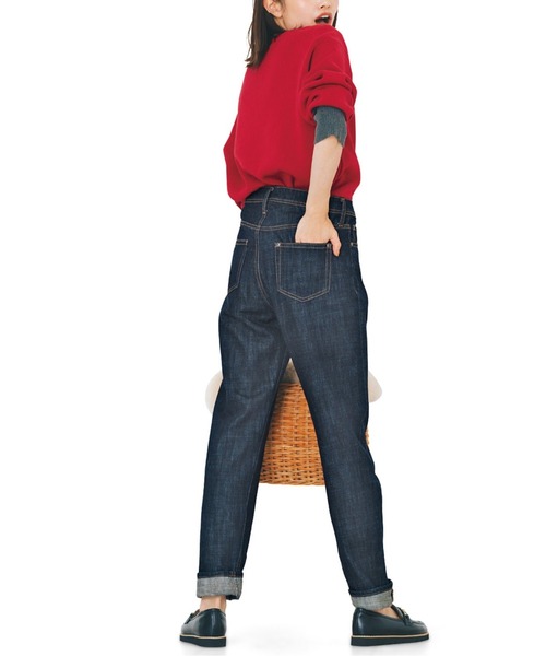 Live in comfort（リブインコンフォート）の「リブ　イン　コンフォート　トレーナー感覚で毎日活躍！コットン素材のミラノリブニットトップス（ニット/セーター・レディース・ブラック系その他/ネイビー/レッド・MEDIUM/LARGE/SMALL/XX-LARGE/X-LARGE/XXX-LARGE）」の8枚目の写真