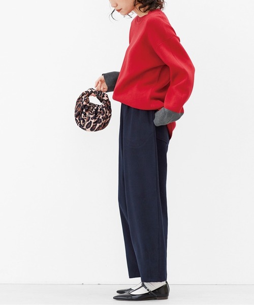 Live in comfort（リブインコンフォート）の「リブ　イン　コンフォート　トレーナー感覚で毎日活躍！コットン素材のミラノリブニットトップス（ニット/セーター・レディース・ブラック系その他/ネイビー/レッド・MEDIUM/LARGE/SMALL/XX-LARGE/X-LARGE/XXX-LARGE）」の11枚目の写真