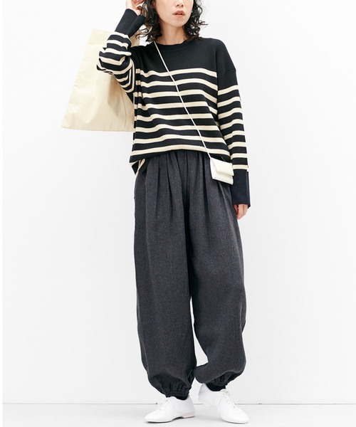 Live in comfort（リブインコンフォート）の「リブ　イン　コンフォート　トレーナー感覚で毎日活躍！コットン素材のミラノリブニットトップス（ニット/セーター・レディース・ブラック系その他/ネイビー/レッド・MEDIUM/LARGE/SMALL/XX-LARGE/X-LARGE/XXX-LARGE）」の12枚目の写真