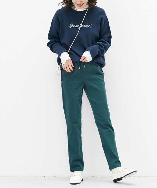 Live in comfort（リブインコンフォート）の「リブ　イン　コンフォート　トレーナー感覚で毎日活躍！コットン素材のミラノリブニットトップス（ニット/セーター・レディース・ブラック系その他/ネイビー/レッド・MEDIUM/LARGE/SMALL/XX-LARGE/X-LARGE/XXX-LARGE）」の16枚目の写真