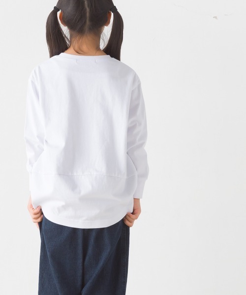OMNES(オムネス)の「キッズコクーンシルエットプリント長袖Tシャツ(Tシャツ/カットソー・キッズ・ホワイト/ブラック/グレー/グリーン・100/110/130/140/120)」の7枚目の写真