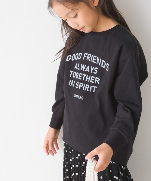 OMNES(オムネス)の「キッズコクーンシルエットプリント長袖Tシャツ(Tシャツ/カットソー・キッズ・ホワイト/ブラック/グレー/グリーン・100/110/130/140/120)」の14枚目の写真