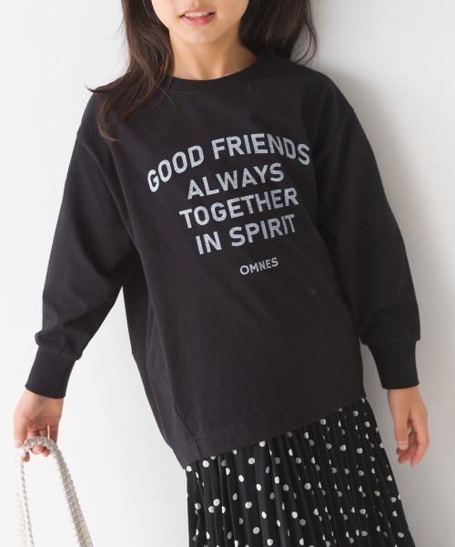 OMNES(オムネス)の「キッズコクーンシルエットプリント長袖Tシャツ(Tシャツ/カットソー・キッズ・ホワイト/ブラック/グレー/グリーン・100/110/130/140/120)」の10枚目の写真
