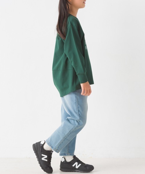 OMNES(オムネス)の「キッズコクーンシルエットプリント長袖Tシャツ(Tシャツ/カットソー・キッズ・ホワイト/ブラック/グレー/グリーン・100/110/130/140/120)」の21枚目の写真