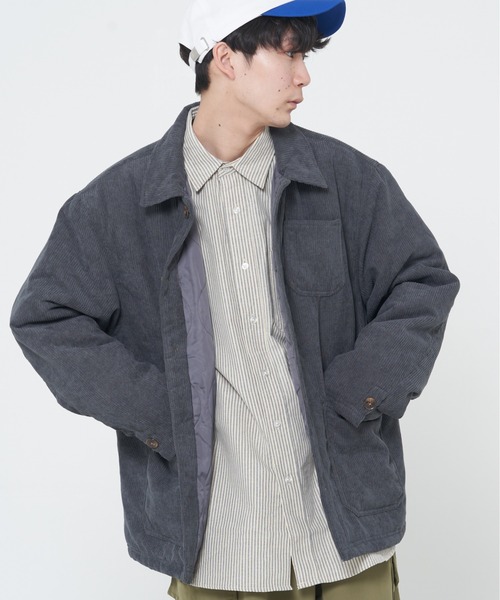 ROUGH TRADE(ラフトレード)の「コーデュロイ裏キルトカバーオール(M1)(カバーオール・メンズ・ナチュラル/ライトグリーン/ブラウン/グレー・MEDIUM/LARGE/X-LARGE)」の2枚目の写真