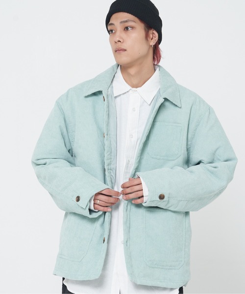 ROUGH TRADE(ラフトレード)の「コーデュロイ裏キルトカバーオール(M1)(カバーオール・メンズ・ナチュラル/ライトグリーン/ブラウン/グレー・MEDIUM/LARGE/X-LARGE)」の1枚目の写真