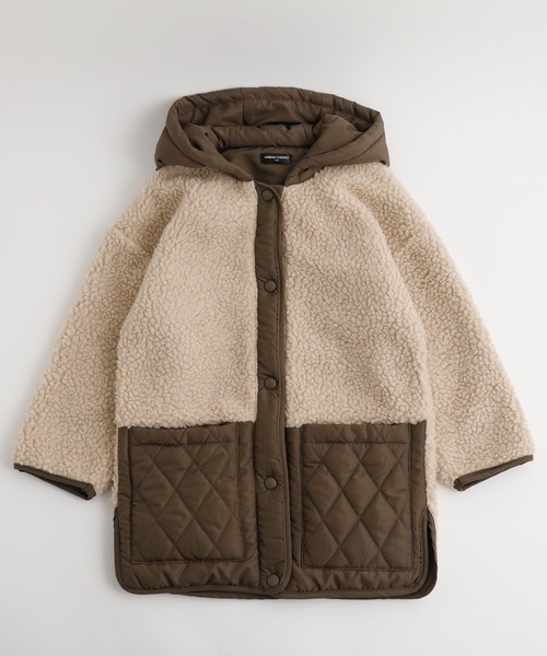 URBAN CHERRY（アーバンチェリー）の「【おうちで洗える】ロングボア切り替えキルティングコート（ブルゾン・キッズ・ブラウン/カーキ/ブラック・110cm/120cm/130cm/140cm/150cm）」の20枚目の写真