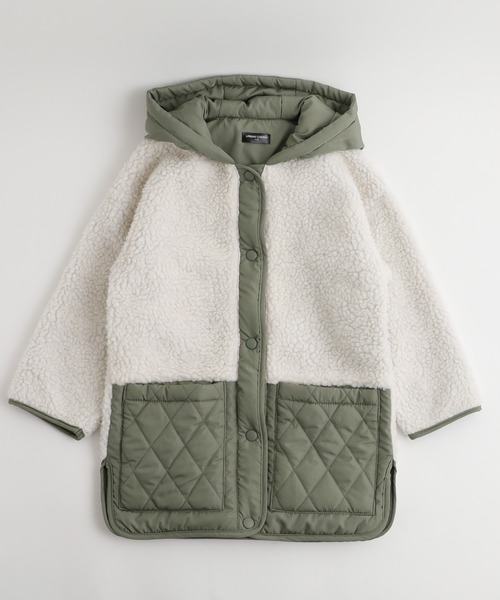 URBAN CHERRY（アーバンチェリー）の「【おうちで洗える】ロングボア切り替えキルティングコート（ブルゾン・キッズ・ブラウン/カーキ/ブラック・110cm/120cm/130cm/140cm/150cm）」の13枚目の写真