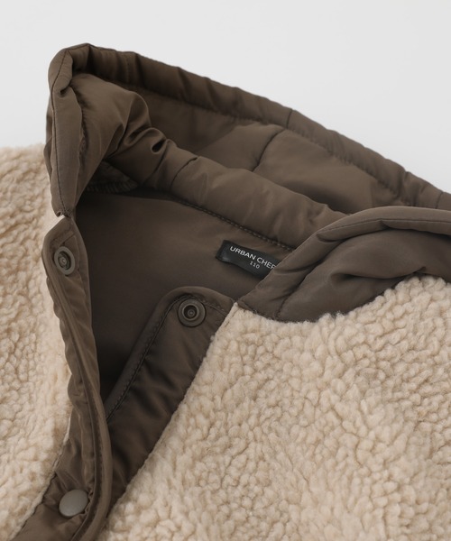 URBAN CHERRY（アーバンチェリー）の「【おうちで洗える】ロングボア切り替えキルティングコート（ブルゾン・キッズ・ブラウン/カーキ/ブラック・110cm/120cm/130cm/140cm/150cm）」の18枚目の写真