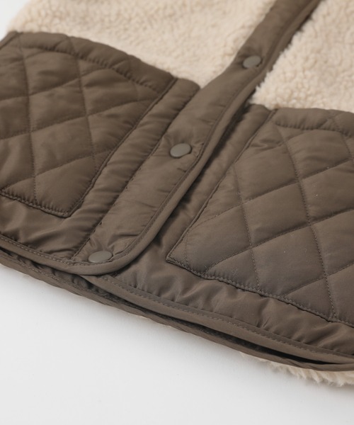 URBAN CHERRY（アーバンチェリー）の「【おうちで洗える】ロングボア切り替えキルティングコート（ブルゾン・キッズ・ブラウン/カーキ/ブラック・110cm/120cm/130cm/140cm/150cm）」の11枚目の写真