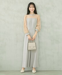 ◆レースドッキングサロペット【洗濯機洗い可】