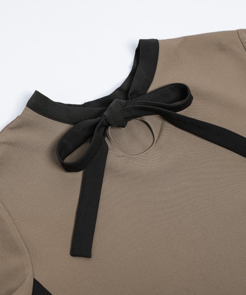 La-gemme(ラジェム)の「プリーツ切換えワンピース(ワンピース・レディース・ブラック系/ブラウン系/ベージュ系その他/ブルー系その他・フリー)」の7枚目の写真