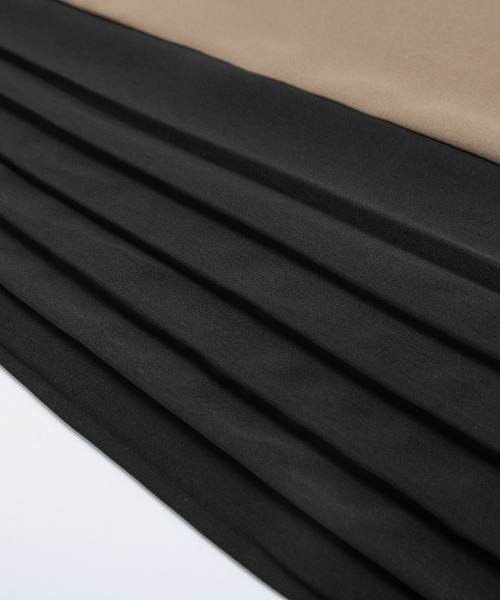 La-gemme(ラジェム)の「プリーツ切換えワンピース(ワンピース・レディース・ブラック系/ブラウン系/ベージュ系その他/ブルー系その他・フリー)」の14枚目の写真