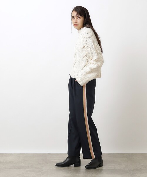 OPAQUE.CLIP（オペークドットクリップ）の「◆サイドライン落ち感ワイドパンツ/ウールライク【洗濯機洗い可】（その他パンツ・レディース・グレー/ネイビー・36/40/38）」の7枚目の写真