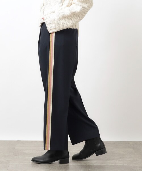 OPAQUE.CLIP（オペークドットクリップ）の「◆サイドライン落ち感ワイドパンツ/ウールライク【洗濯機洗い可】（その他パンツ・レディース・グレー/ネイビー・36/40/38）」の8枚目の写真