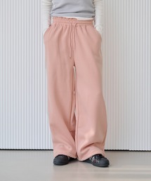 UNE MANSION（ユヌマンション）の「【男女兼用ユニセックス】【 足長効果あり】【起毛仕様】【パンツストリングで調節可能】足長美脚シルエットワイドストレートストリング起毛スウェットパンツ（スウェットパンツ）」
