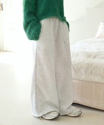 UNE MANSION（ユヌマンション）の「【男女兼用ユニセックス】【 足長効果あり】【起毛仕様】【パンツストリングで調節可能】足長美脚シルエットワイドストレートストリング起毛スウェットパンツ（スウェットパンツ）」