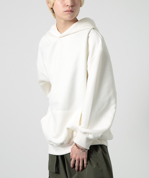 SETUP7（セットアップセブン）の「【SETUP7】フード付きトレーナー ベーシックパーカー KNF037（パーカー・メンズ・ブラック/ホワイト/アイボリー/カーキ/ダークグレー・M/XL/L/2XL）」の2枚目の写真