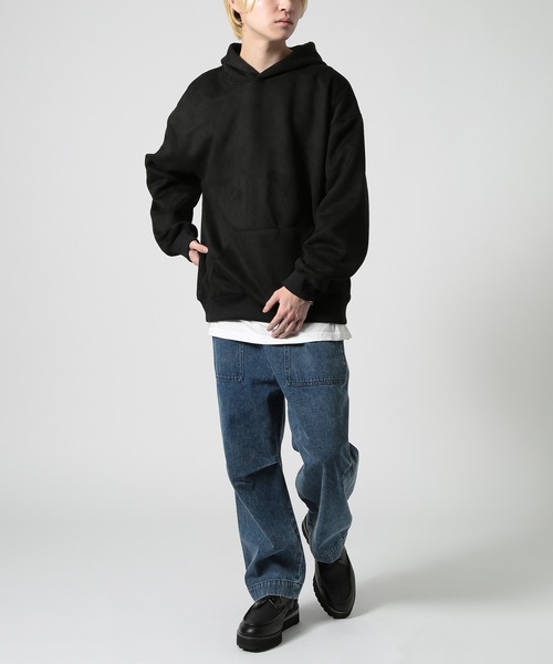 SETUP7（セットアップセブン）の「【SETUP7】フード付きトレーナー ベーシックパーカー KNF037（パーカー・メンズ・ブラック/ホワイト/アイボリー/カーキ/ダークグレー・M/XL/L/2XL）」の22枚目の写真