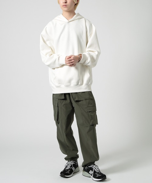 SETUP7（セットアップセブン）の「【SETUP7】フード付きトレーナー ベーシックパーカー KNF037（パーカー・メンズ・ブラック/ホワイト/アイボリー/カーキ/ダークグレー・M/XL/L/2XL）」の18枚目の写真