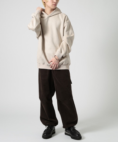 SETUP7（セットアップセブン）の「【SETUP7】フード付きトレーナー ベーシックパーカー KNF037（パーカー・メンズ・ブラック/ホワイト/アイボリー/カーキ/ダークグレー・M/XL/L/2XL）」の9枚目の写真