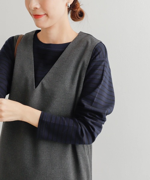 URBAN RESEARCH DOORS（アーバンリサーチドアーズ）の「スムースボーダーカットソー（Tシャツ/カットソー・レディース・ブラック系その他/ホワイト系その他/ブルー系その他・MEDIUM）」の3枚目の写真