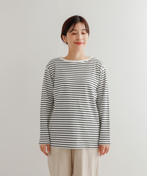 URBAN RESEARCH DOORS（アーバンリサーチドアーズ）の「スムースボーダーカットソー（Tシャツ/カットソー・レディース・ブラック系その他/ホワイト系その他/ブルー系その他・MEDIUM）」の14枚目の写真