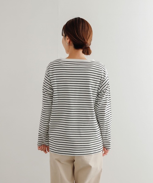 URBAN RESEARCH DOORS（アーバンリサーチドアーズ）の「スムースボーダーカットソー（Tシャツ/カットソー・レディース・ブラック系その他/ホワイト系その他/ブルー系その他・MEDIUM）」の12枚目の写真