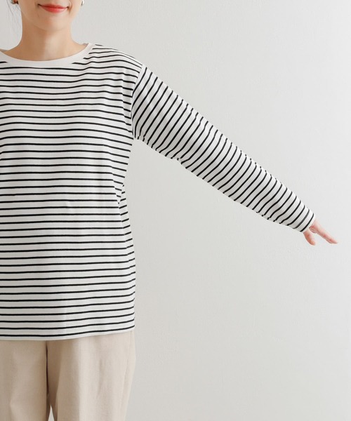 URBAN RESEARCH DOORS（アーバンリサーチドアーズ）の「スムースボーダーカットソー（Tシャツ/カットソー・レディース・ブラック系その他/ホワイト系その他/ブルー系その他・MEDIUM）」の11枚目の写真