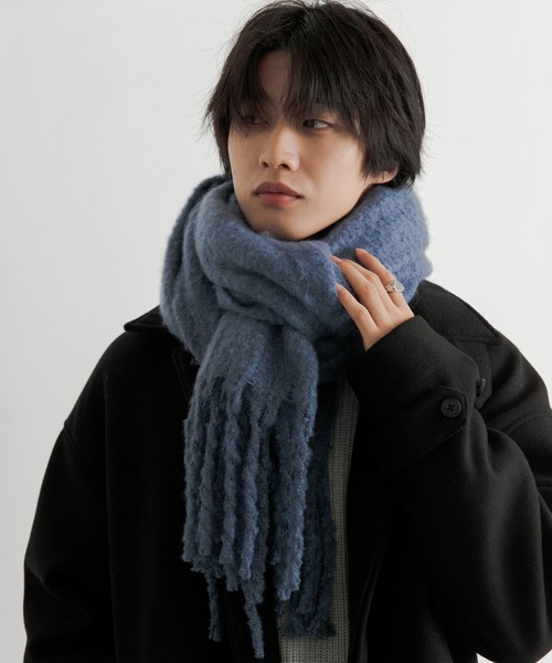 SENSE OF PLACE by URBAN RESEARCH(センスオブプレイスバイアーバンリサーチ)の「『ユニセックス』フリンジストール(ストール/ショール・メンズ・グレー/ブルー/ブラック/ライトベージュ・ONE)」の6枚目の写真