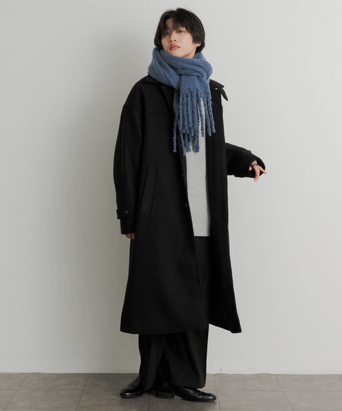 SENSE OF PLACE by URBAN RESEARCH(センスオブプレイスバイアーバンリサーチ)の「『ユニセックス』フリンジストール(ストール/ショール・メンズ・グレー/ブルー/ブラック/ライトベージュ・ONE)」の8枚目の写真