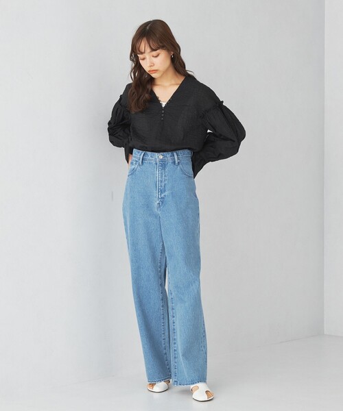 EMMEL REFINES(エメルリファインズ)の「<EMMEL REFINES>EM ハイウエスト ストレート デニムパンツ(デニムパンツ・レディース・コバルトブルー/ダークグレー・S/M/XS)」の9枚目の写真