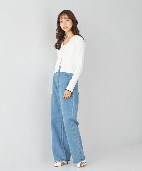 EMMEL REFINES(エメルリファインズ)の「<EMMEL REFINES>EM ハイウエスト ストレート デニムパンツ(デニムパンツ・レディース・コバルトブルー/ダークグレー・S/M/XS)」の14枚目の写真