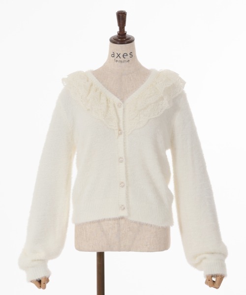 axes femme（アクシーズファム）の「レース襟フェザーニット