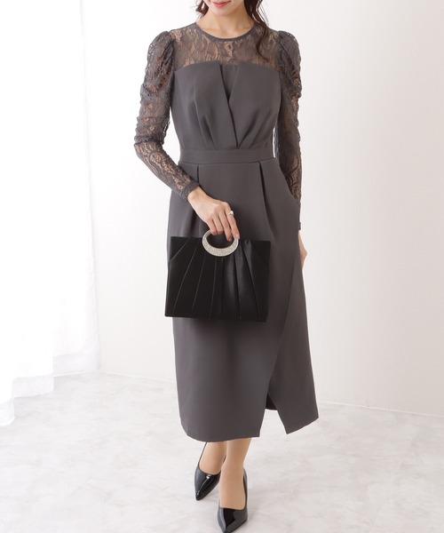 Lace Ladies(レースレディース)の「メタル ハンドル ビジュー付き スクエア ハンド バッグ(クラッチバッグ・レディース・ブラック/ベージュ・FREE)」の6枚目の写真